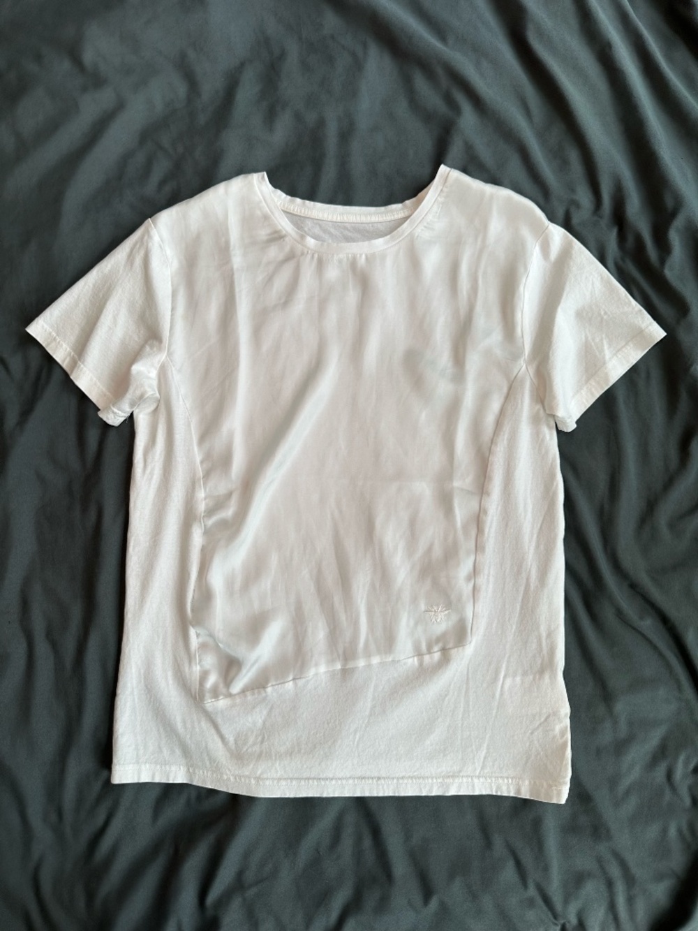 Leavo Johnson White Cotton Silk Tee, women’s S-M